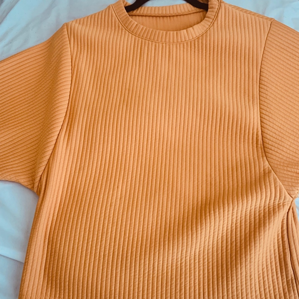 Yellow ribbed sweater